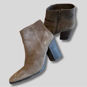 Franco Fortini Taupe Suede Ankle Booties